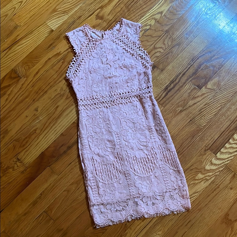 Elegant Lace Dress in Pink